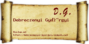 Debreczenyi Györgyi névjegykártya
