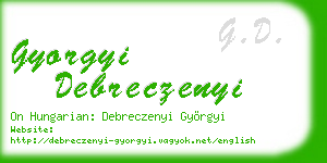 gyorgyi debreczenyi business card